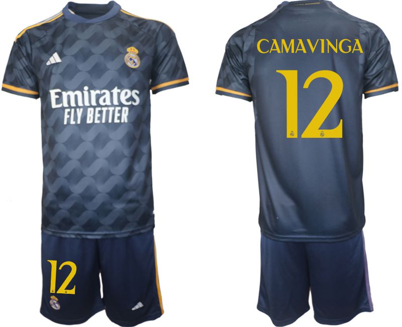 Men 2023-2024 Club Real Madrid away blue #12 Soccer Jersey->real madrid jersey->Soccer Club Jersey